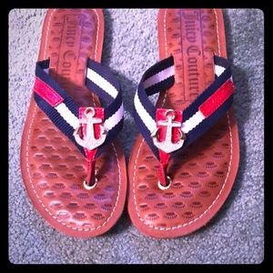 Nautical Juicy Couture flip flops